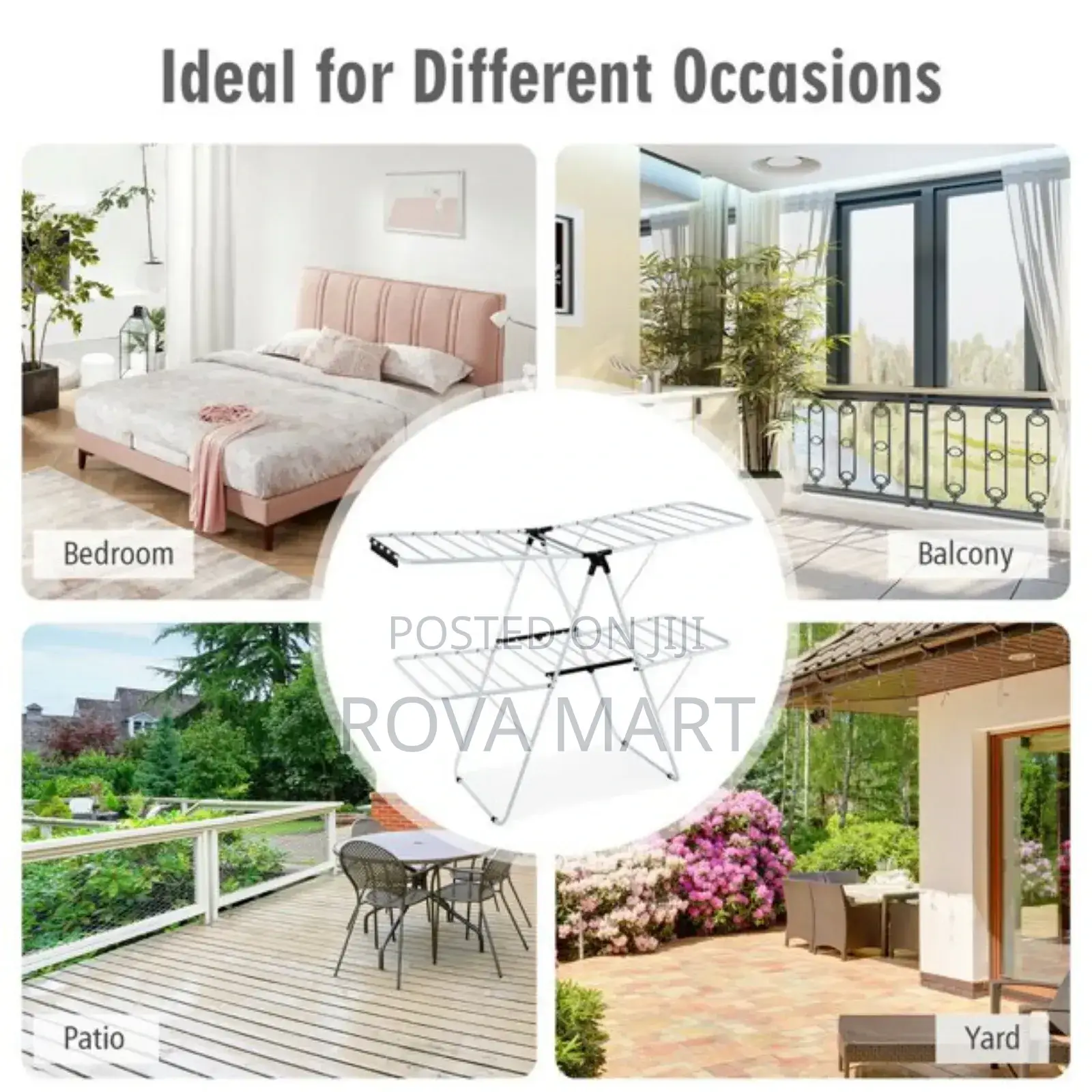 Gymax 2-Level Metal Foldable Airer Clothes Rack
