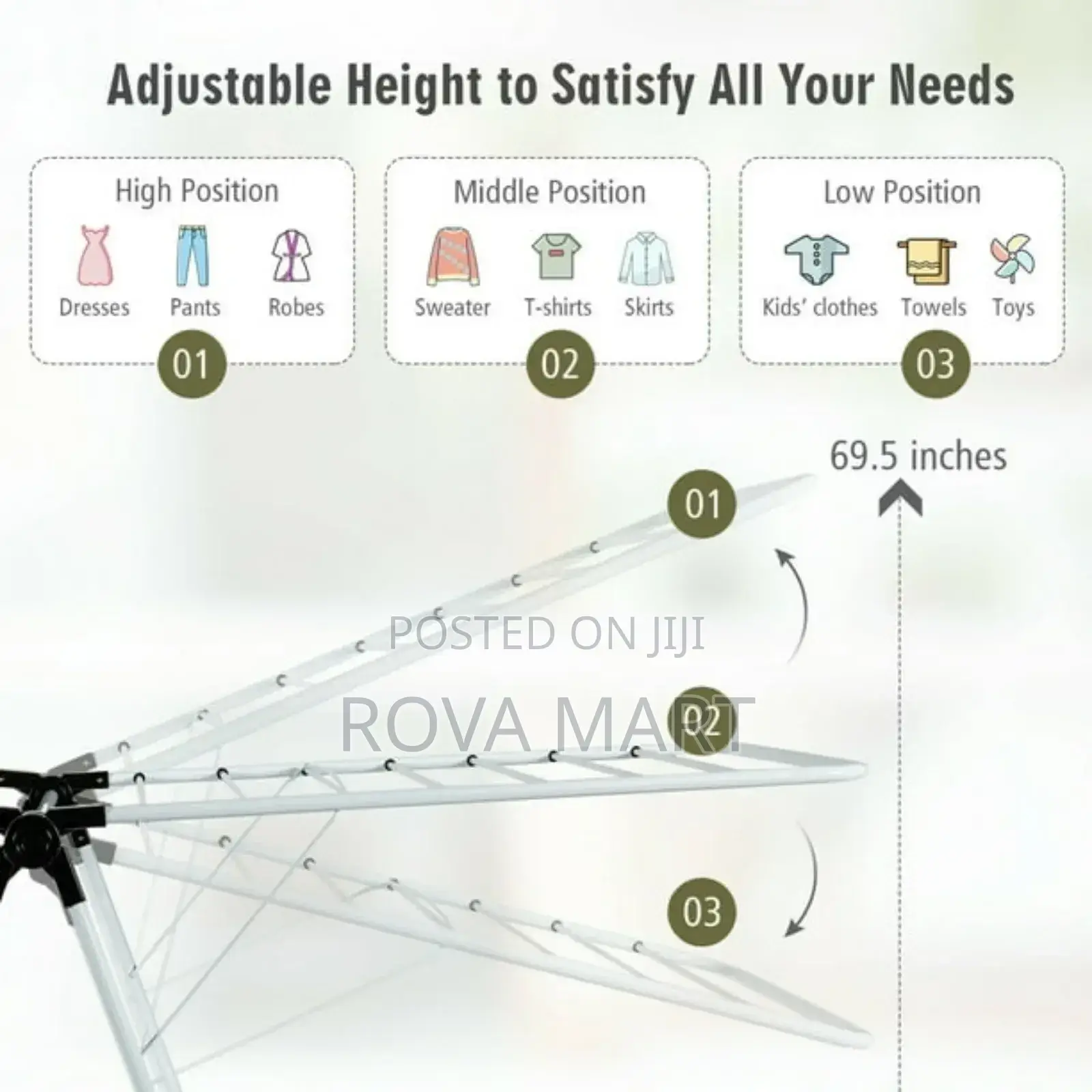 Gymax 2-Level Metal Foldable Airer Clothes Rack