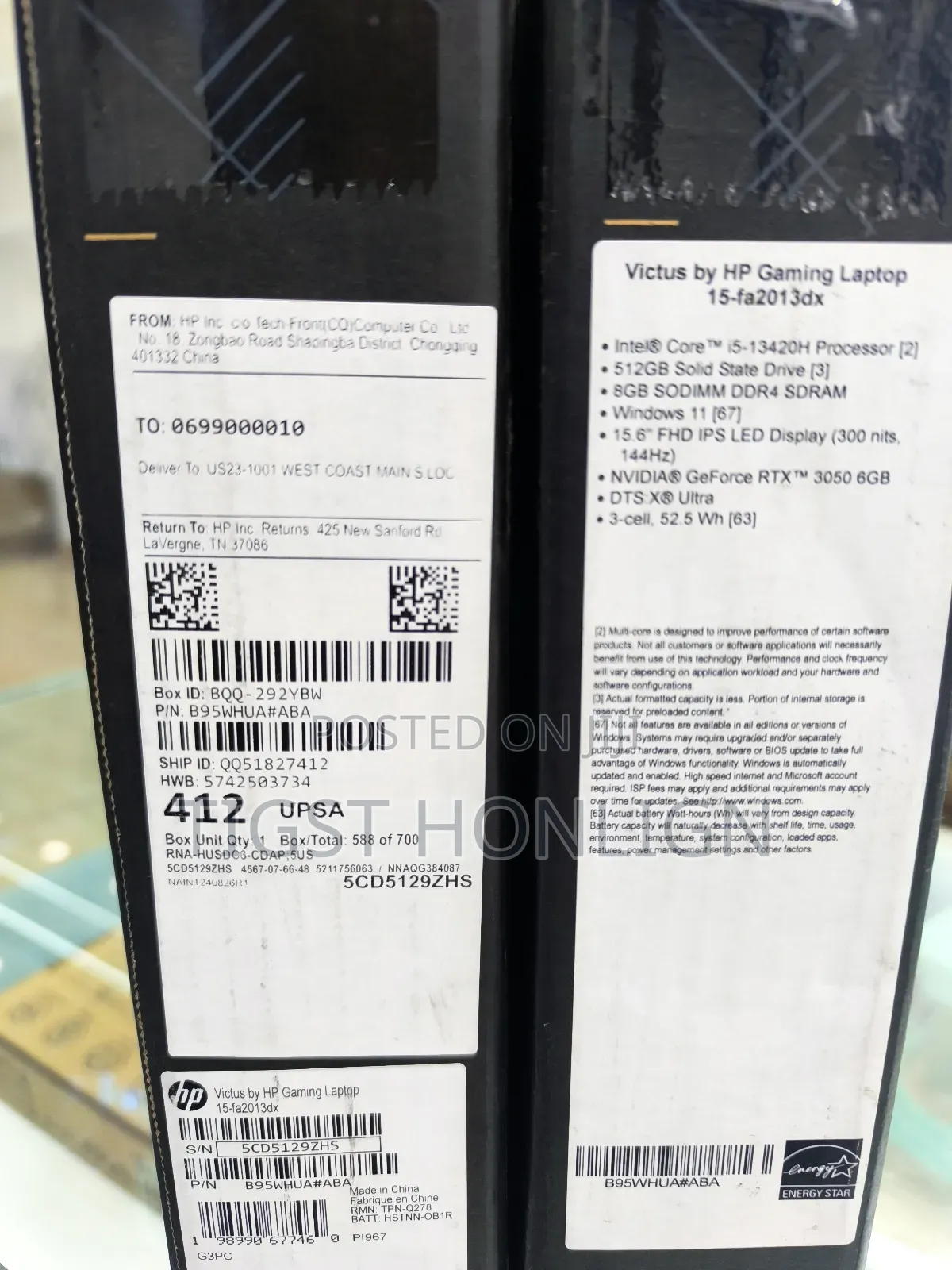 New Laptop HP Victus 15 16GB Intel Core I5 SSD 512GB