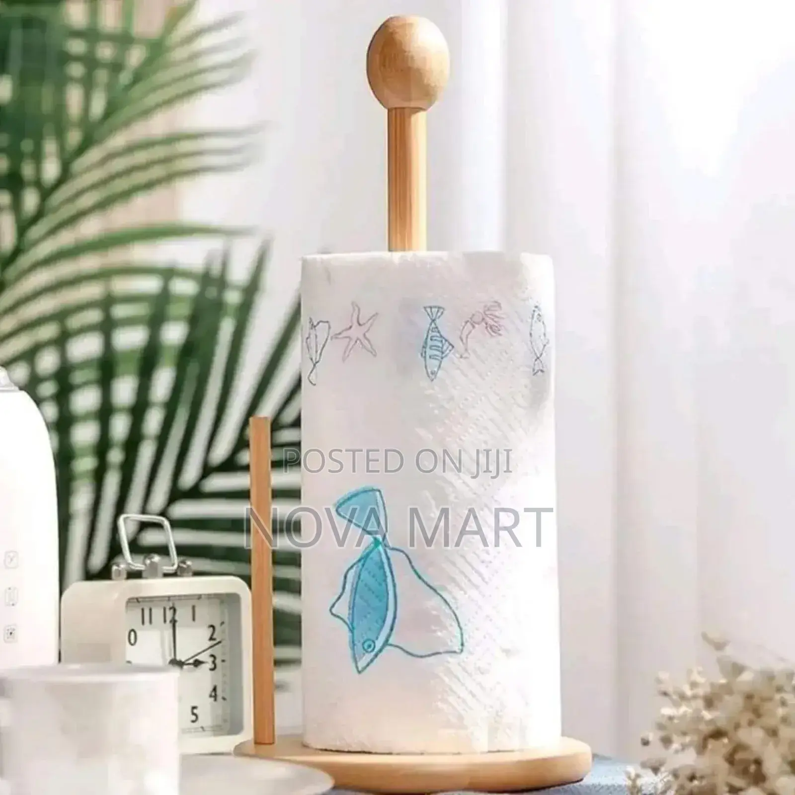 Bamboo Paper Towel and Tissue Stand