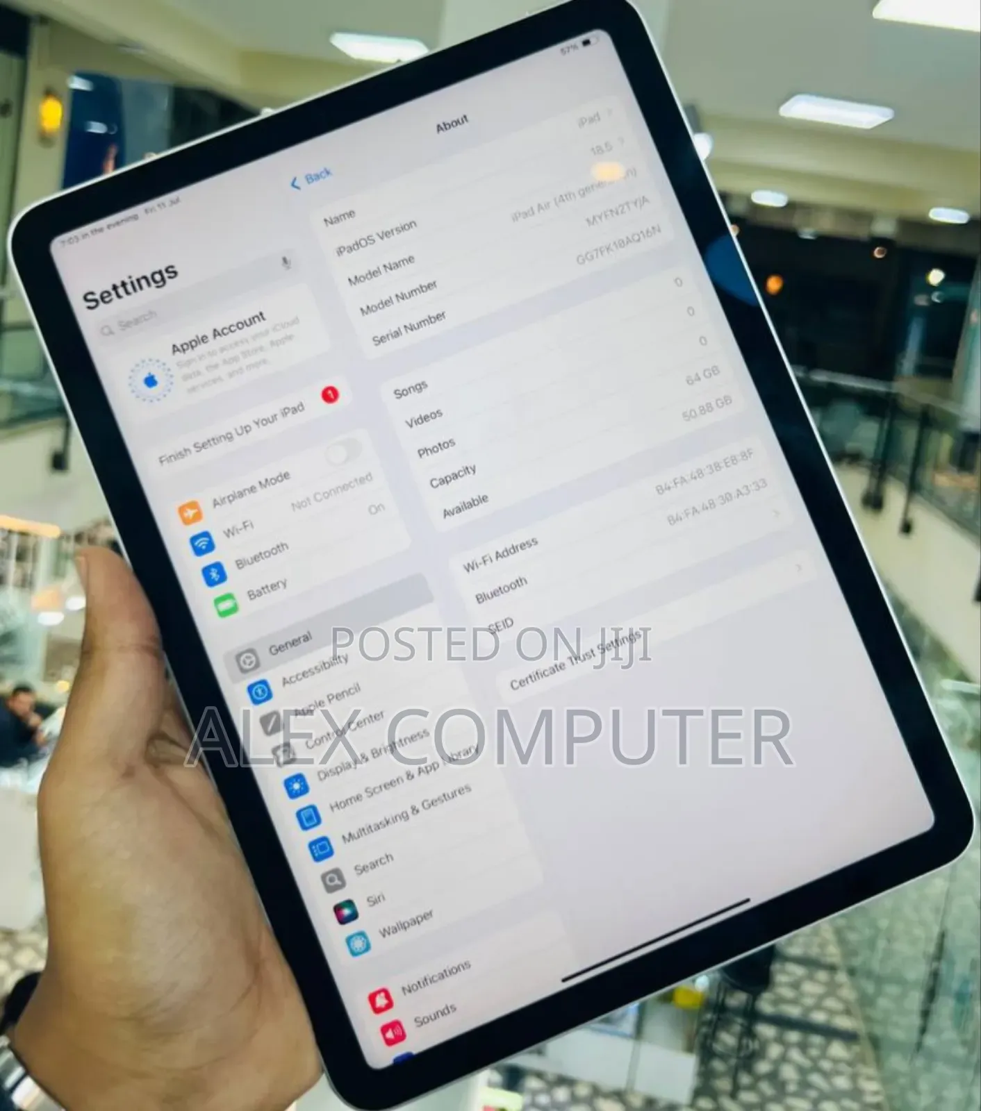 New Apple iPad Air 64 GB Silver