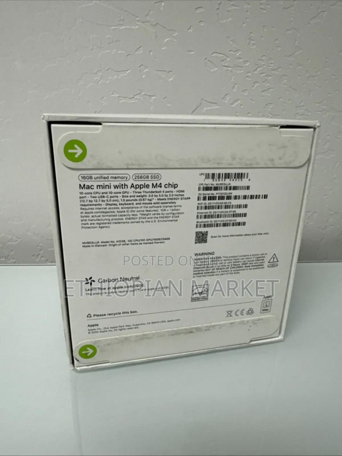 New Desktop Computer Apple Mac Mini M4 16GB Apple M4 SSD 256GB