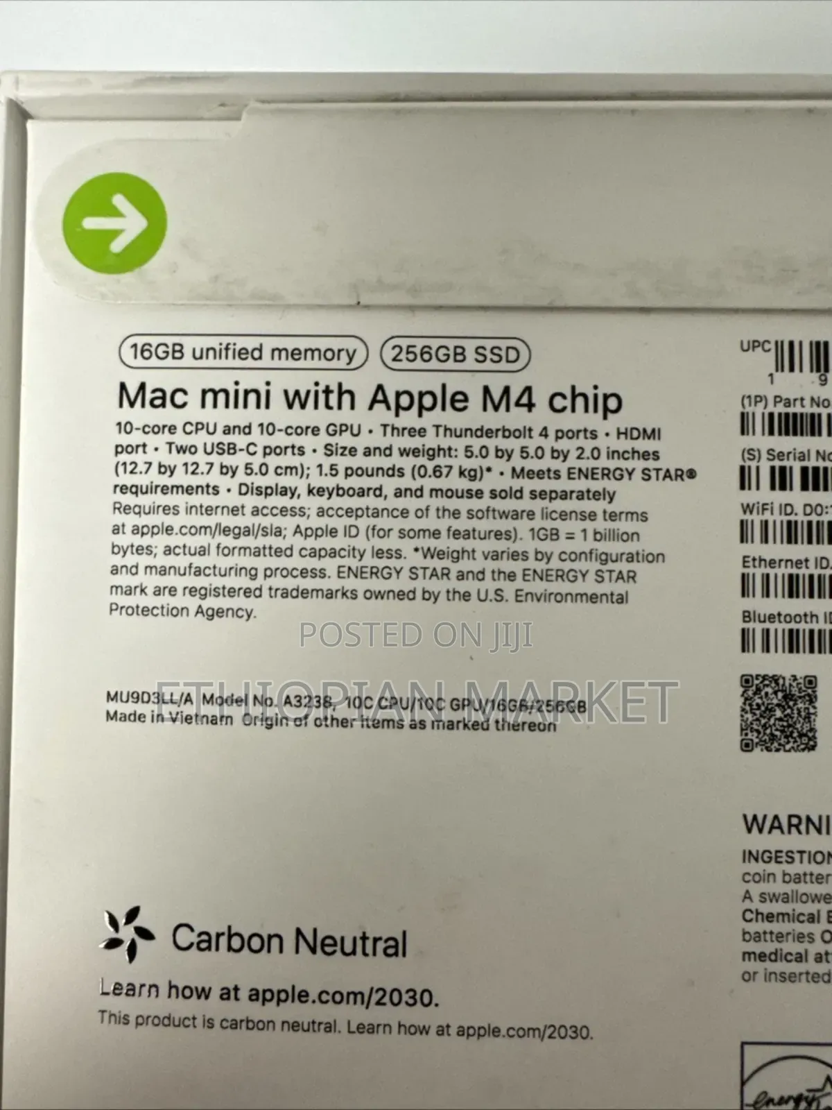 New Desktop Computer Apple Mac Mini M4 16GB Apple M4 SSD 256GB