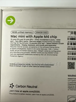 New Desktop Computer Apple Mac Mini M4 16GB Apple M4 SSD 256GB