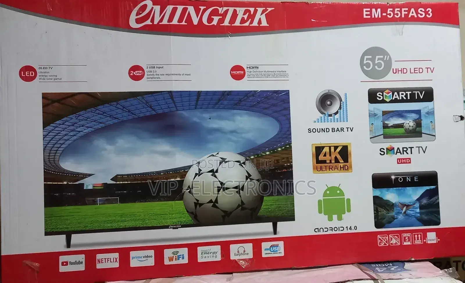 Emingtek 55 Inch Tv Smart Uhd Frameless Tv