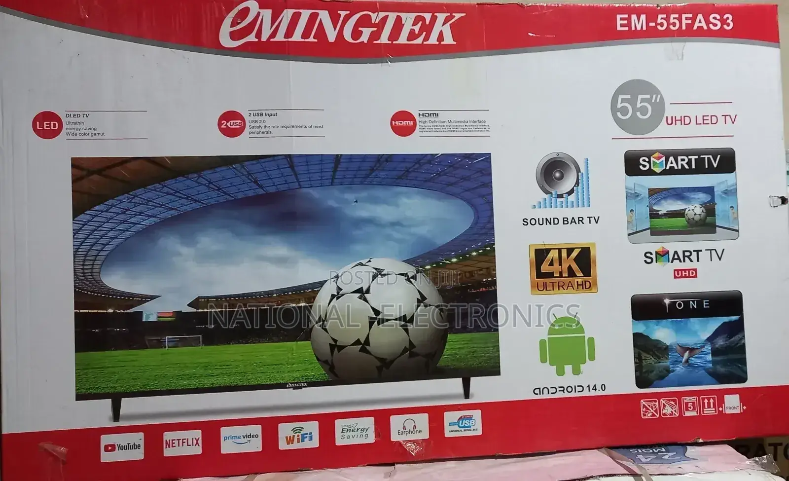 Emingtek 55 Inch Tv Smart Uhd Frameless Tv
