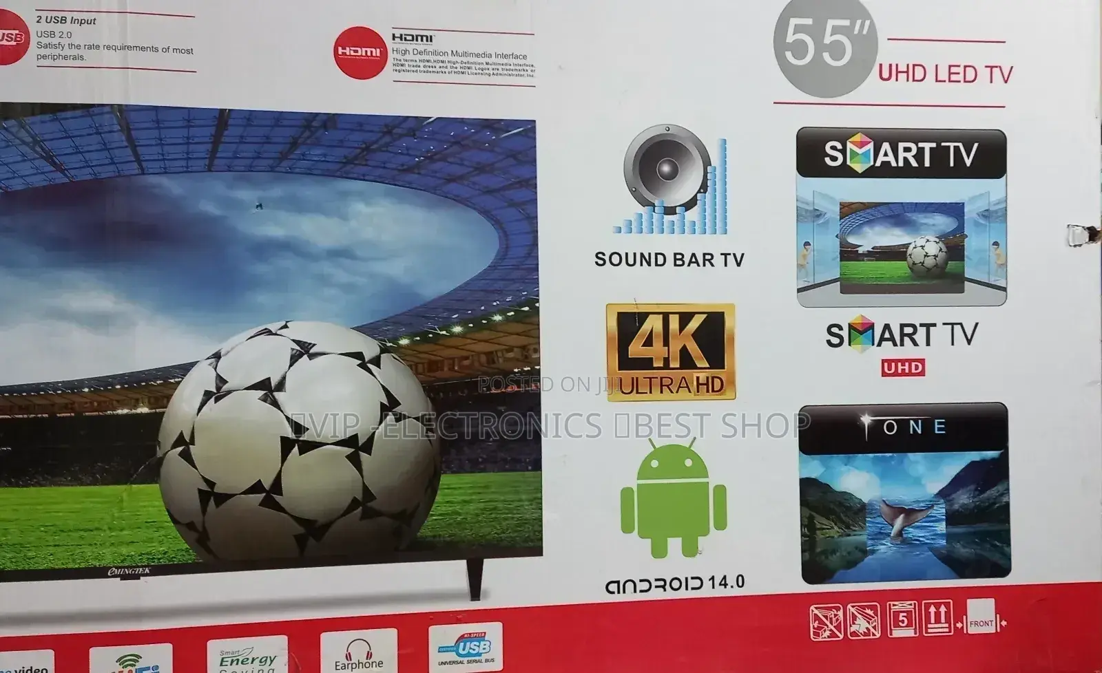 Emingtek 55 Inch Tv Smart Uhd Frameless Tv