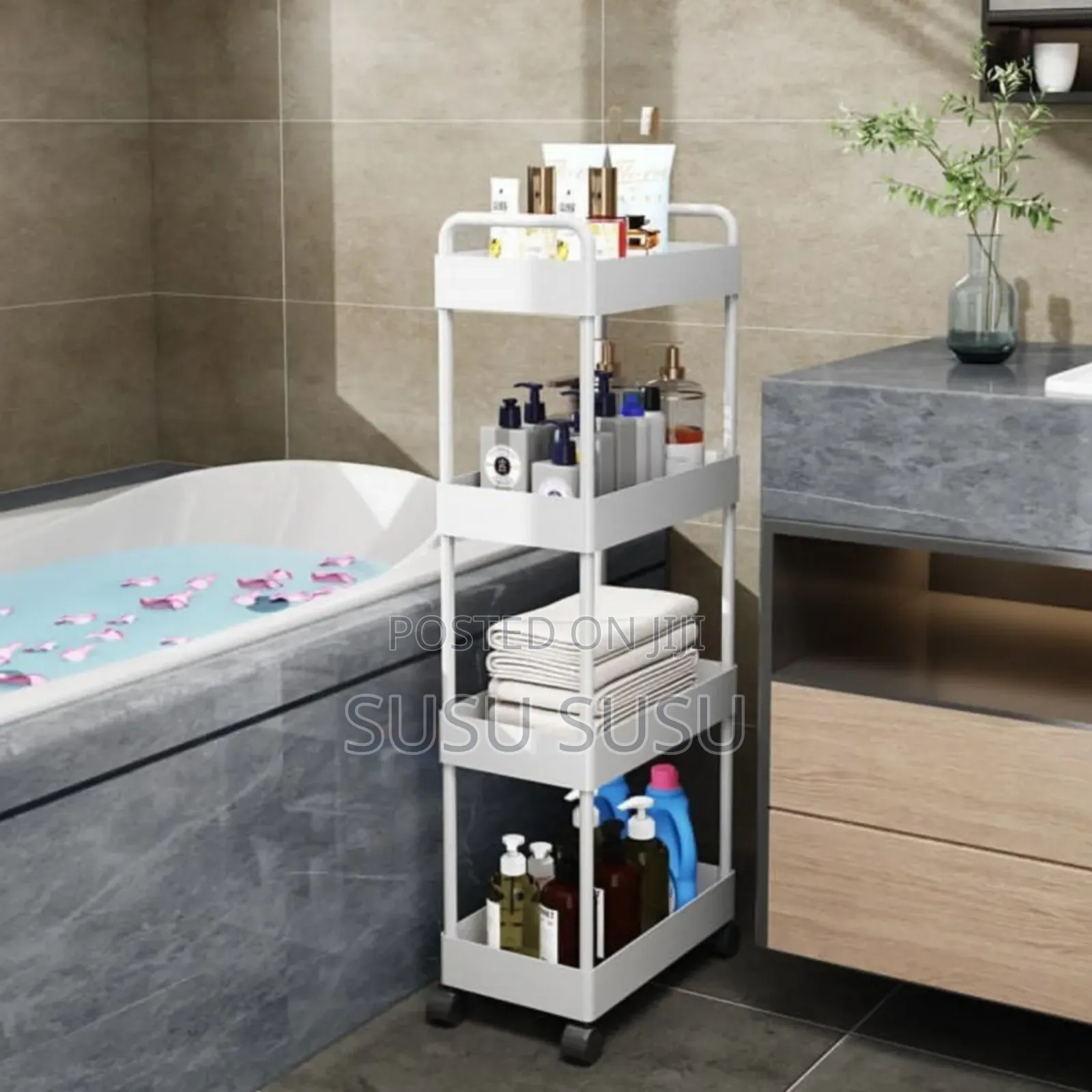  4-Layer Movable Kitchen Storage Rack/Shelf