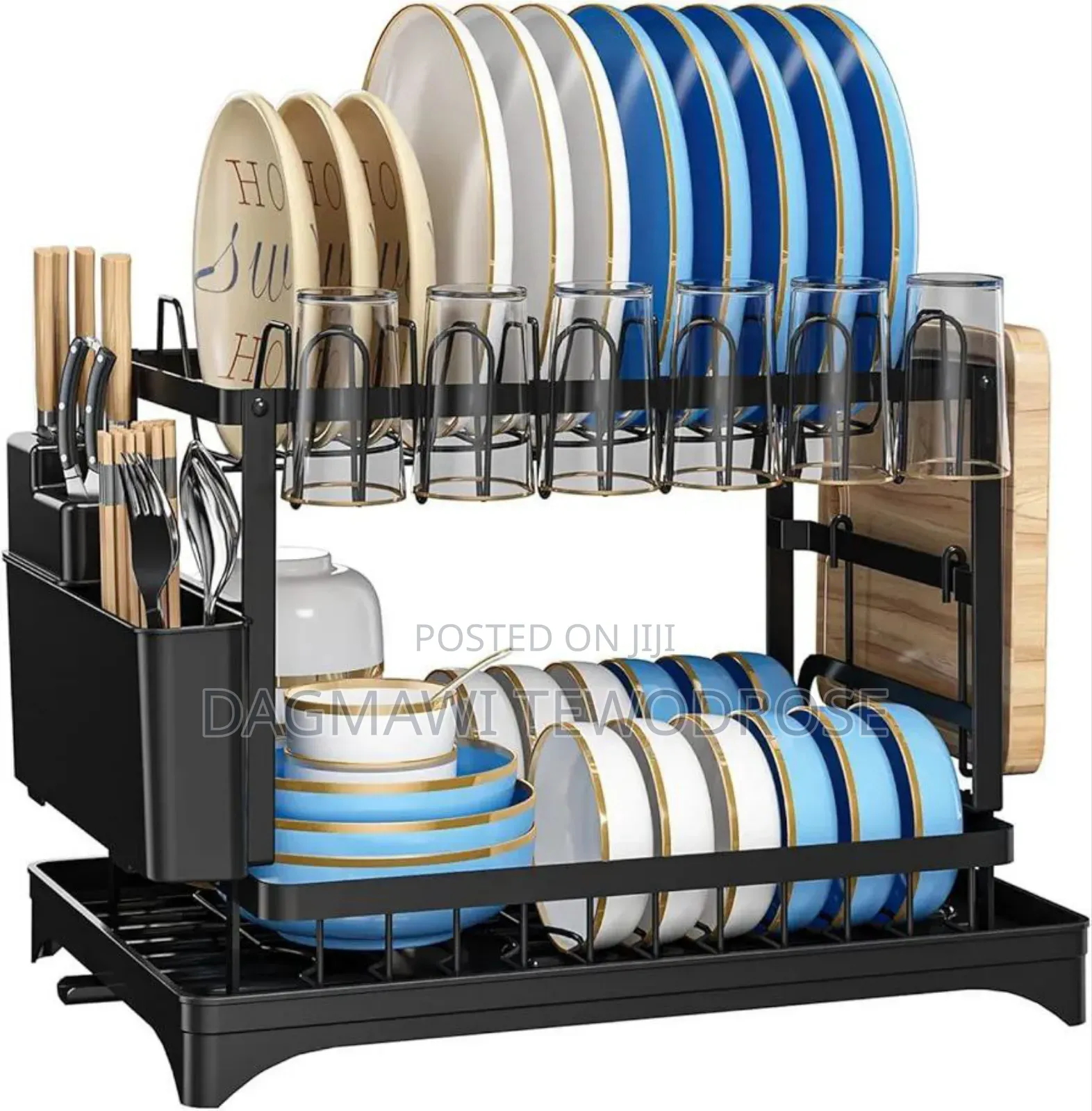  2 Tier Stainless Still Dish Drainer Rack