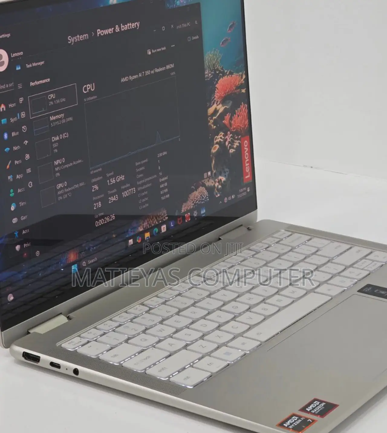 New Laptop Lenovo Yoga 7i 16GB AMD Ryzen 7 SSD 1T