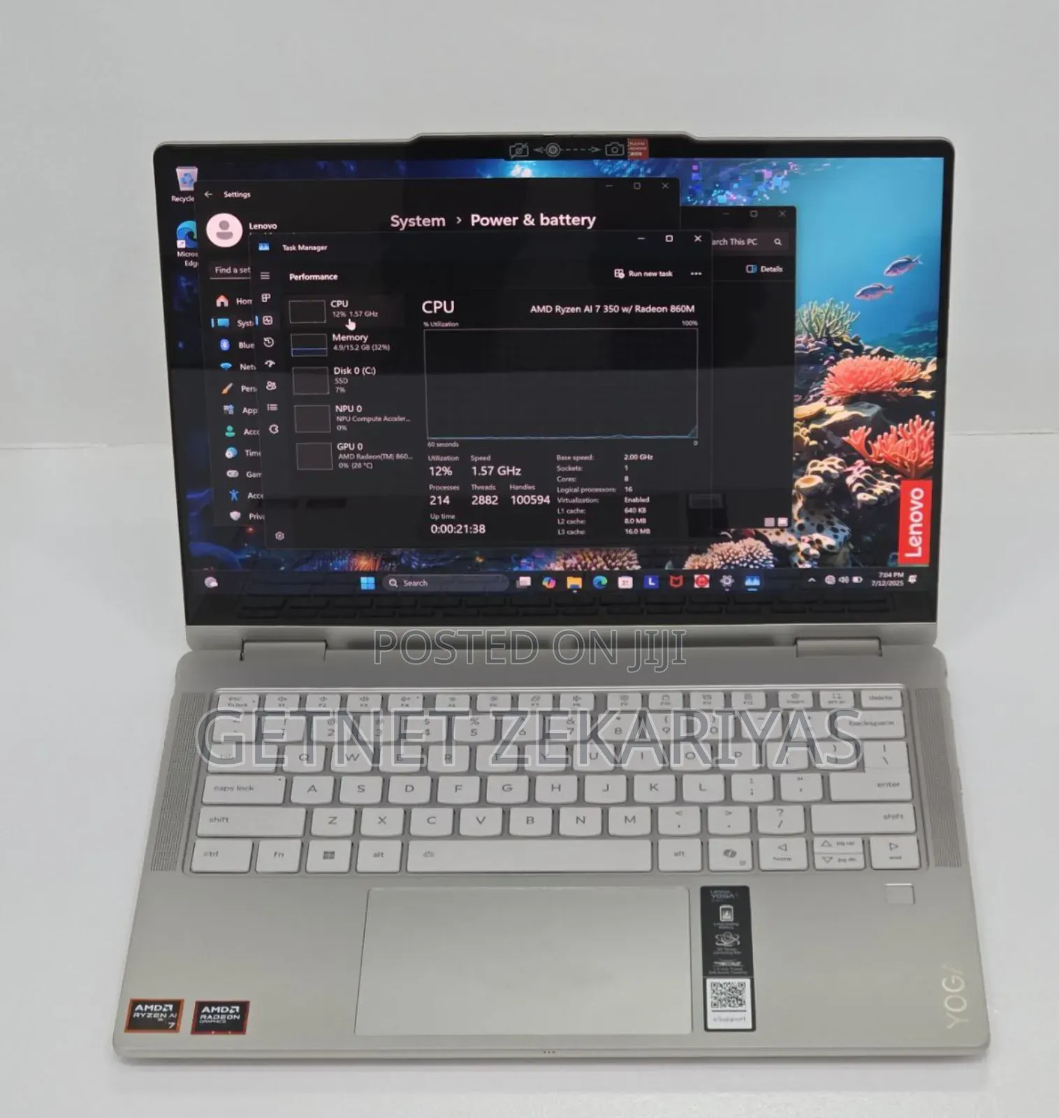 New Laptop Lenovo Yoga 730 16GB AMD SSD 1T
