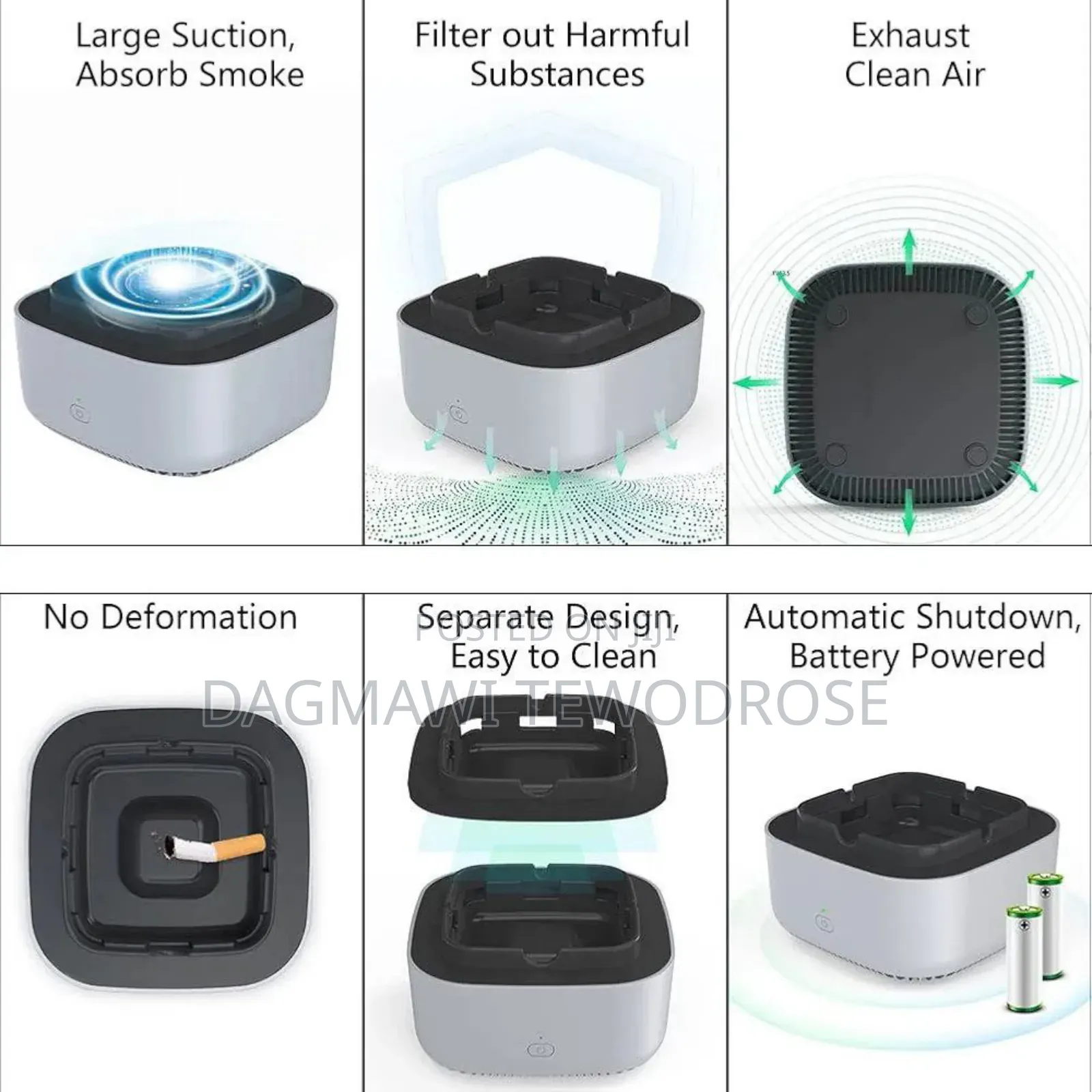  Smokeless Ashtray With Air Purifier