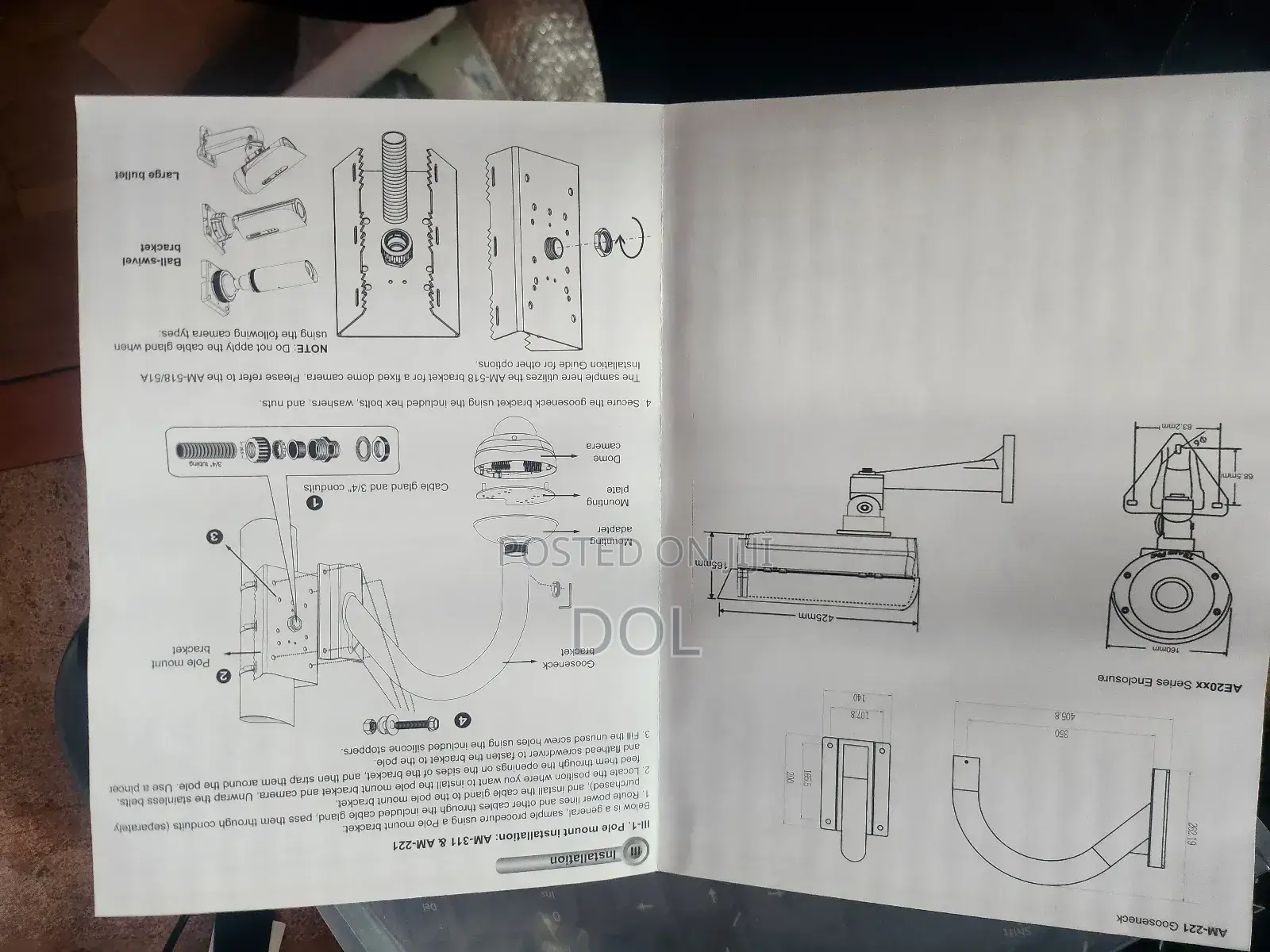 Pole Mount Adapter for Bullet Camera