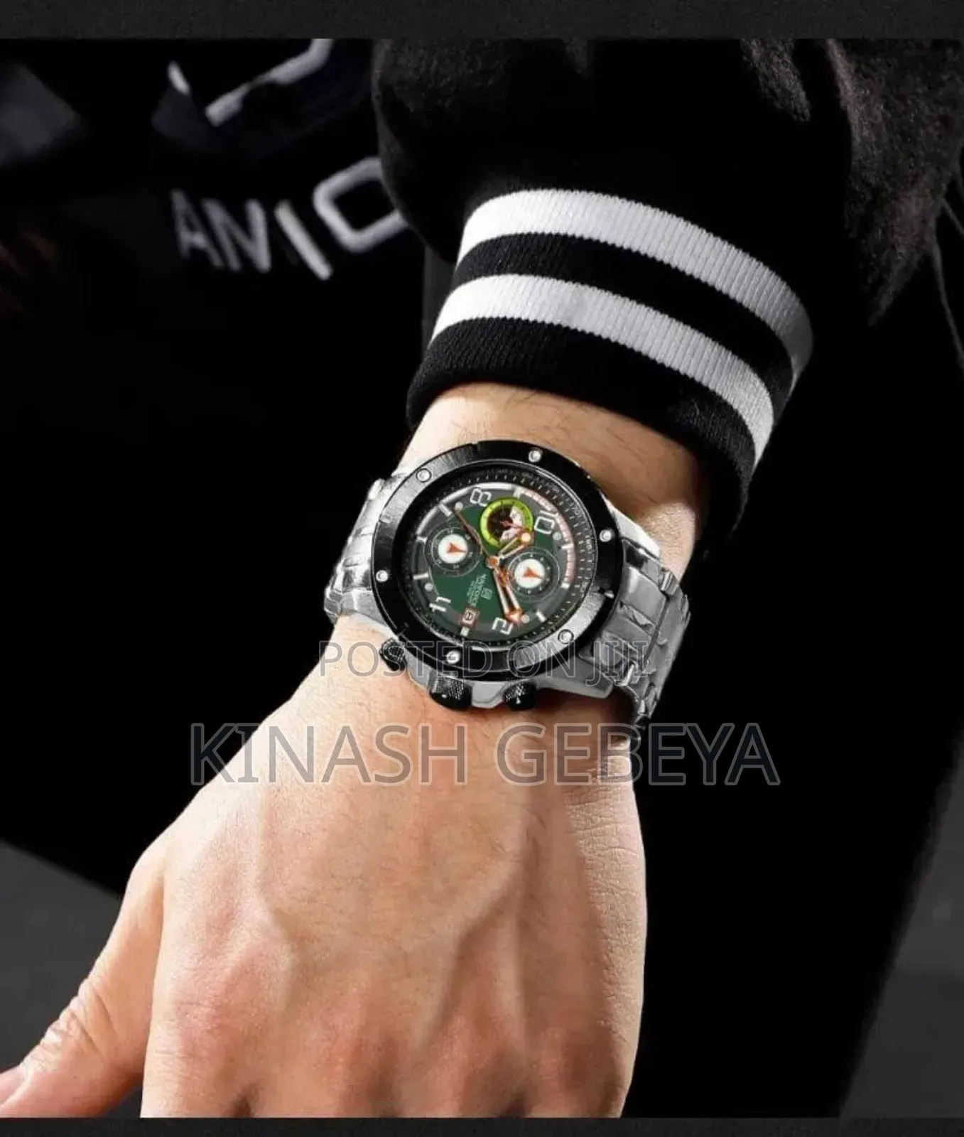 Navi Force Stainless Steel Band Watch