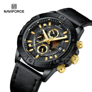Naviforce Waterproof Quartz Watch Genuine Leather Support