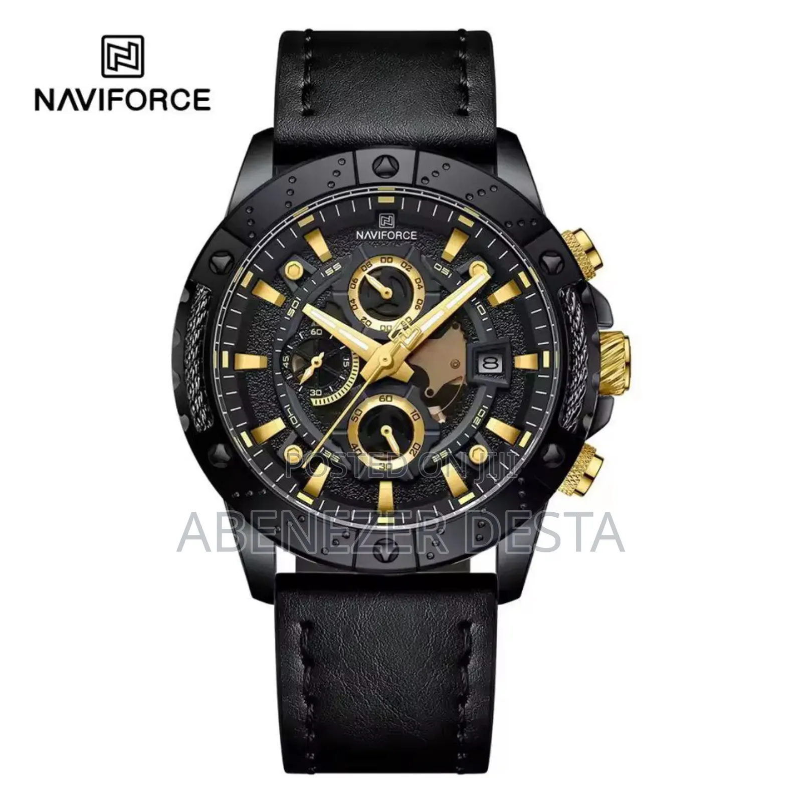 Naviforce Waterproof Quartz Watch Genuine Leather Support