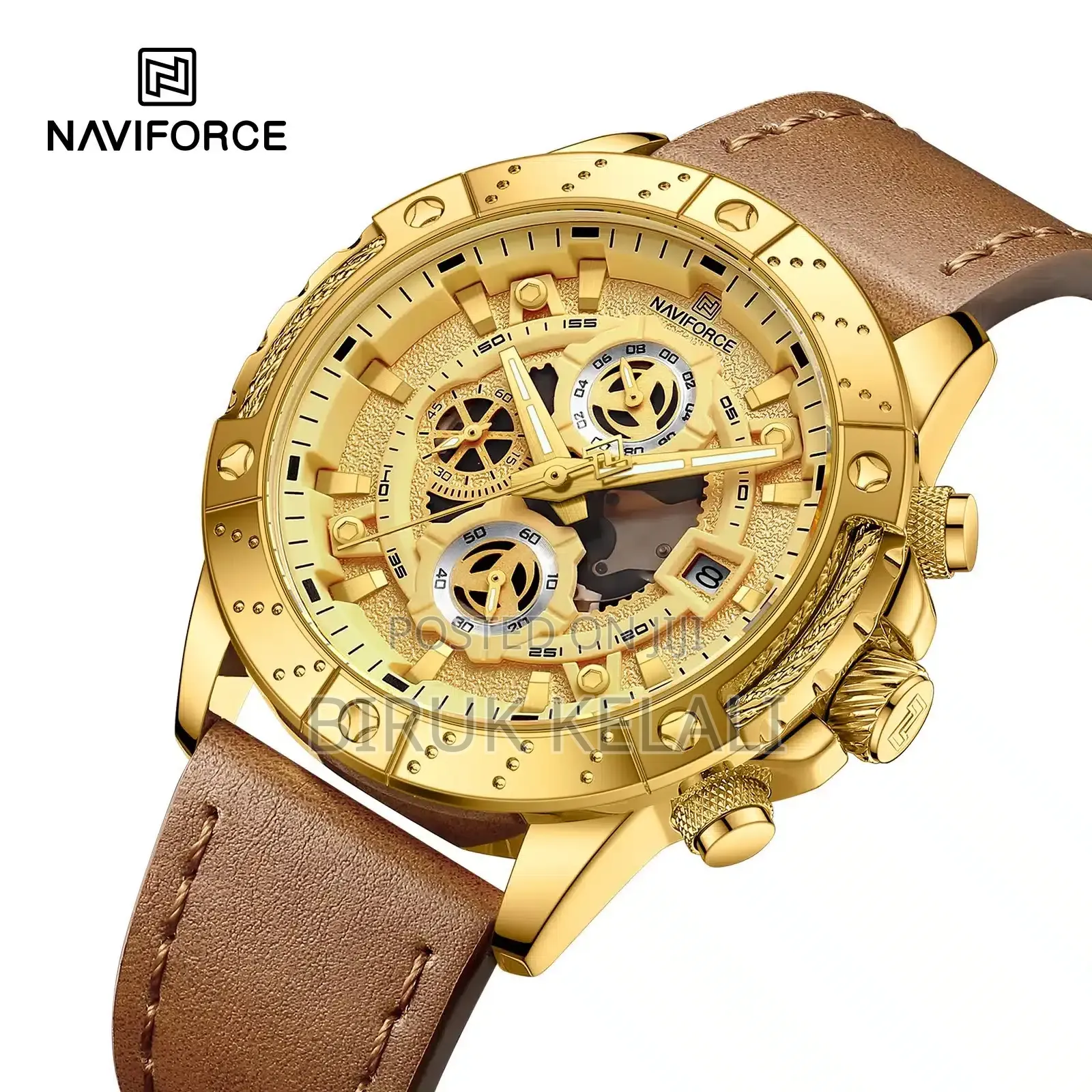 Naviforce Leather Band Unique Watch