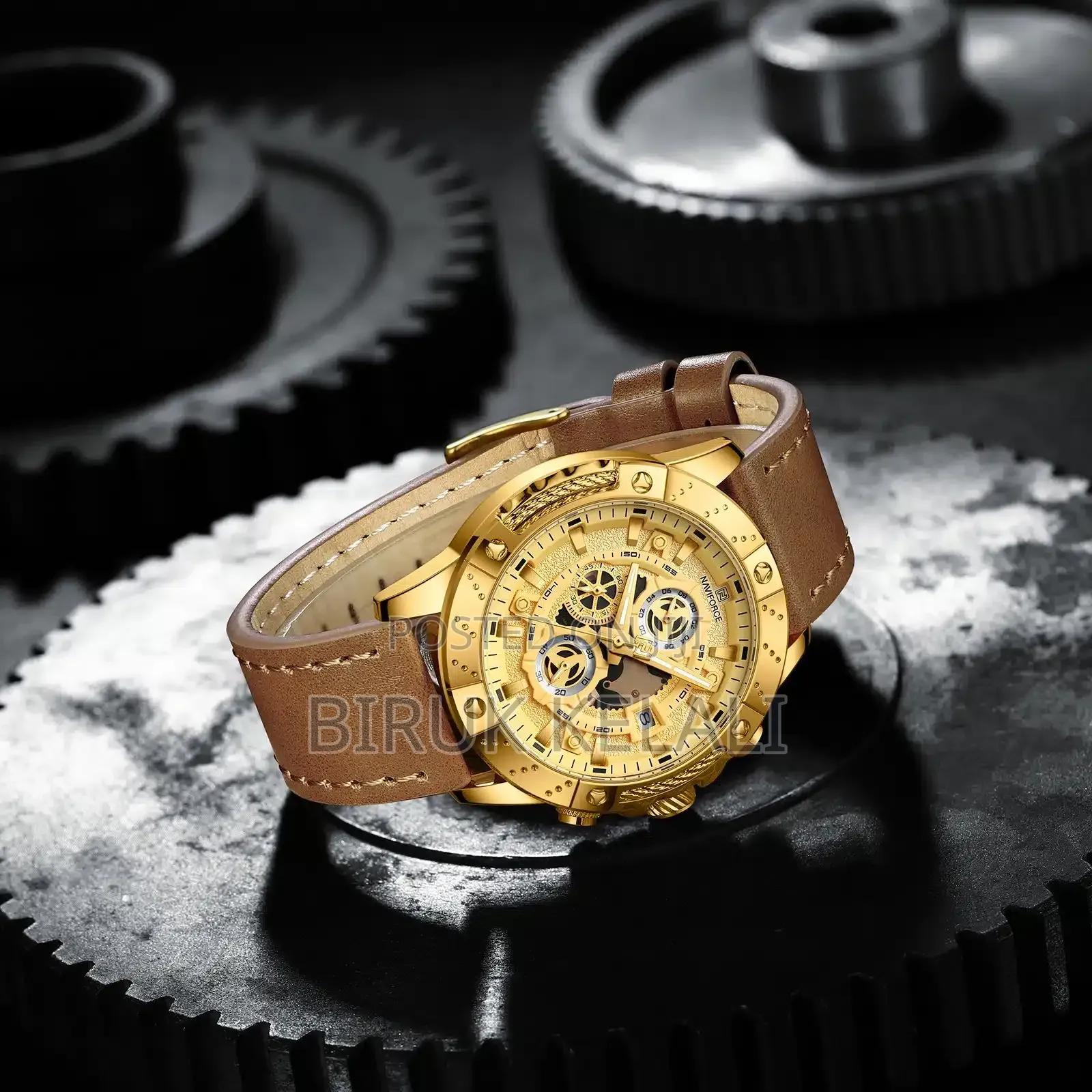 Naviforce Leather Band Unique Watch