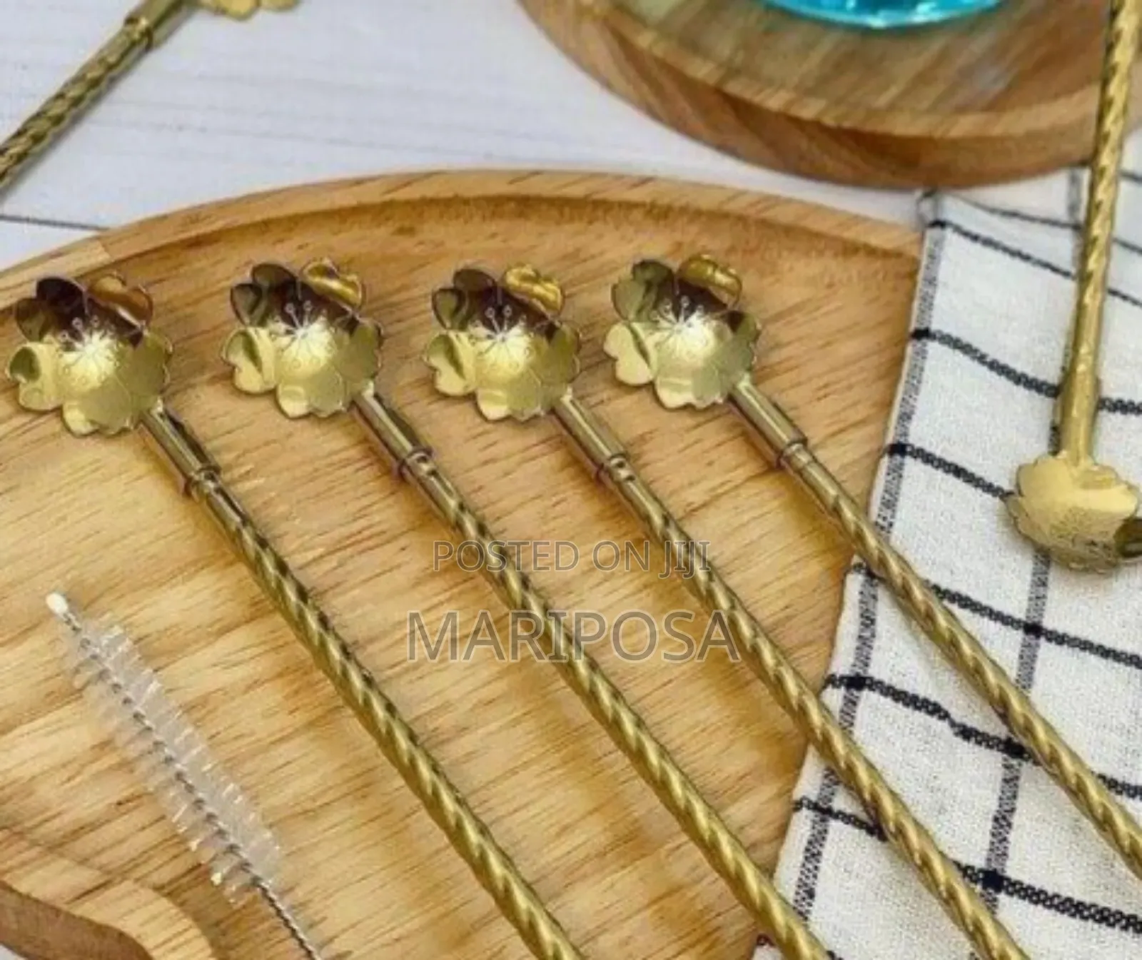 6pcs Reusable Drinking Stainless Straws With Cleaning Brush