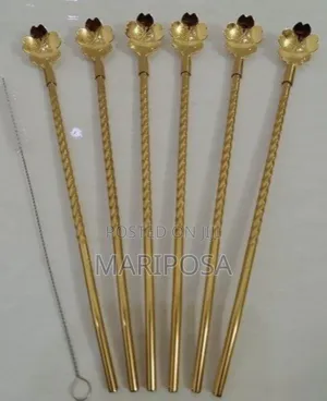 6pcs Reusable Drinking Stainless Straws With Cleaning Brush