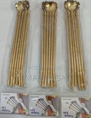 6pcs Reusable Drinking Stainless Straws With Cleaning Brush