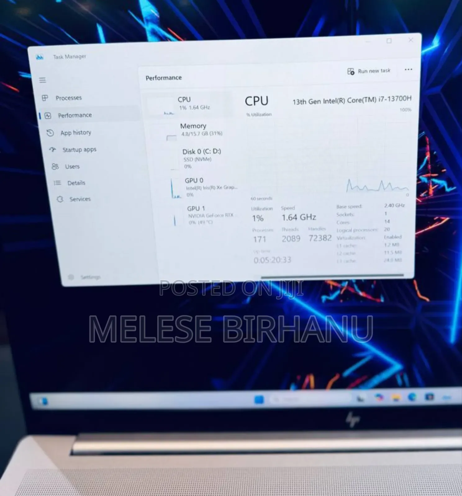 New Laptop HP 16GB Intel Core I7 SSD 1T