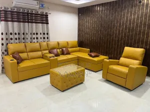 M Kahan L Shaped Sofa With Table
