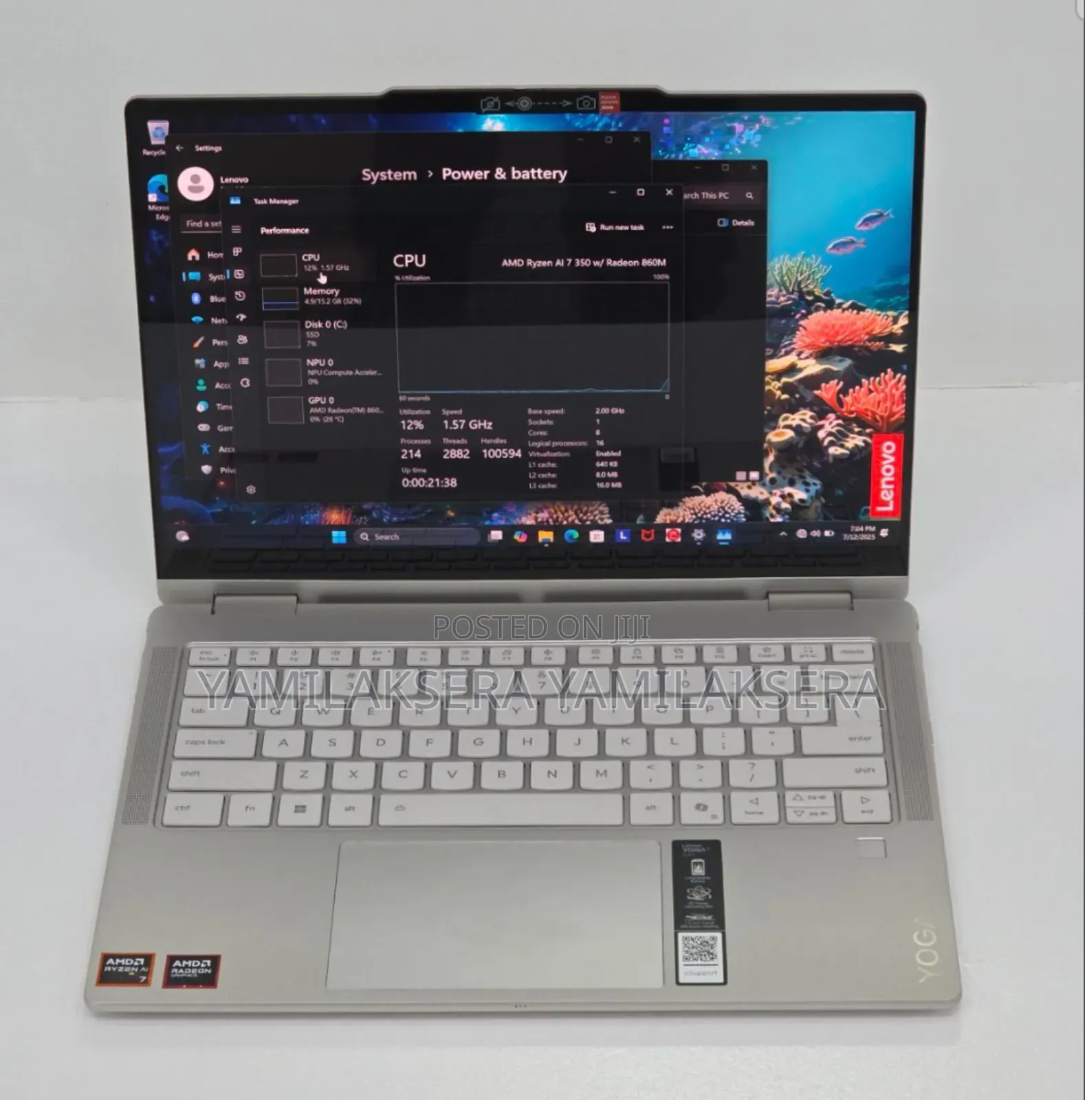 New Laptop Lenovo Yoga 7i 32GB AMD Ryzen 7 SSD 1T