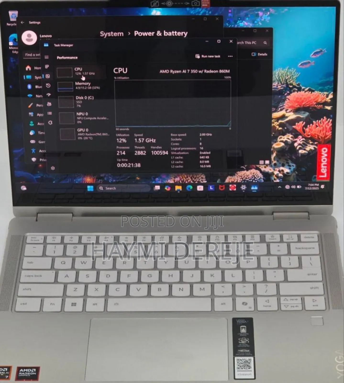 New Laptop Lenovo Yoga 11e 16GB AMD Ryzen 7 SSD 1T