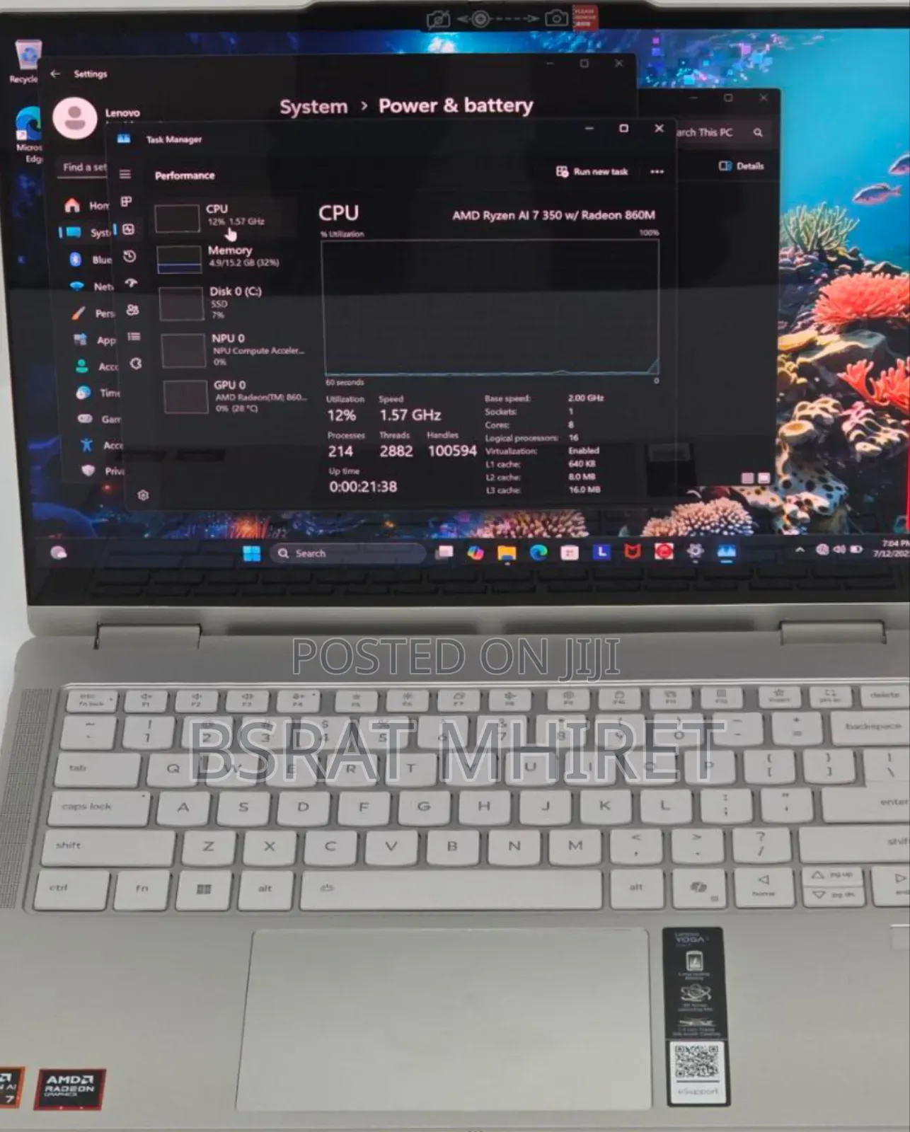 New Laptop Lenovo ThinkPad Yoga 16GB Intel Core I7 SSD 1T