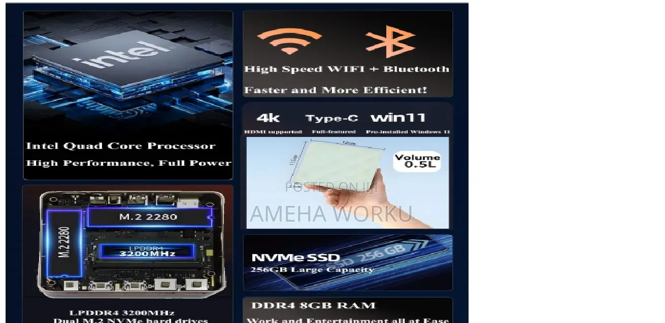 New Desktop Computer 8GB SSD 256GB