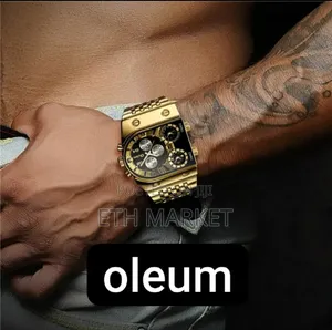 Top Brand Oulm Full Gold Steel Quartz Wrist Watch