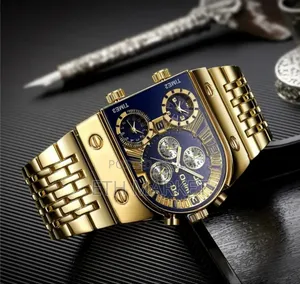 Top Brand Oulm Full Gold Steel Quartz Wrist Watch