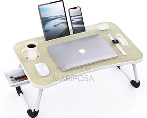 Photo - Foldable Portable Laptop Table With Cup Holder