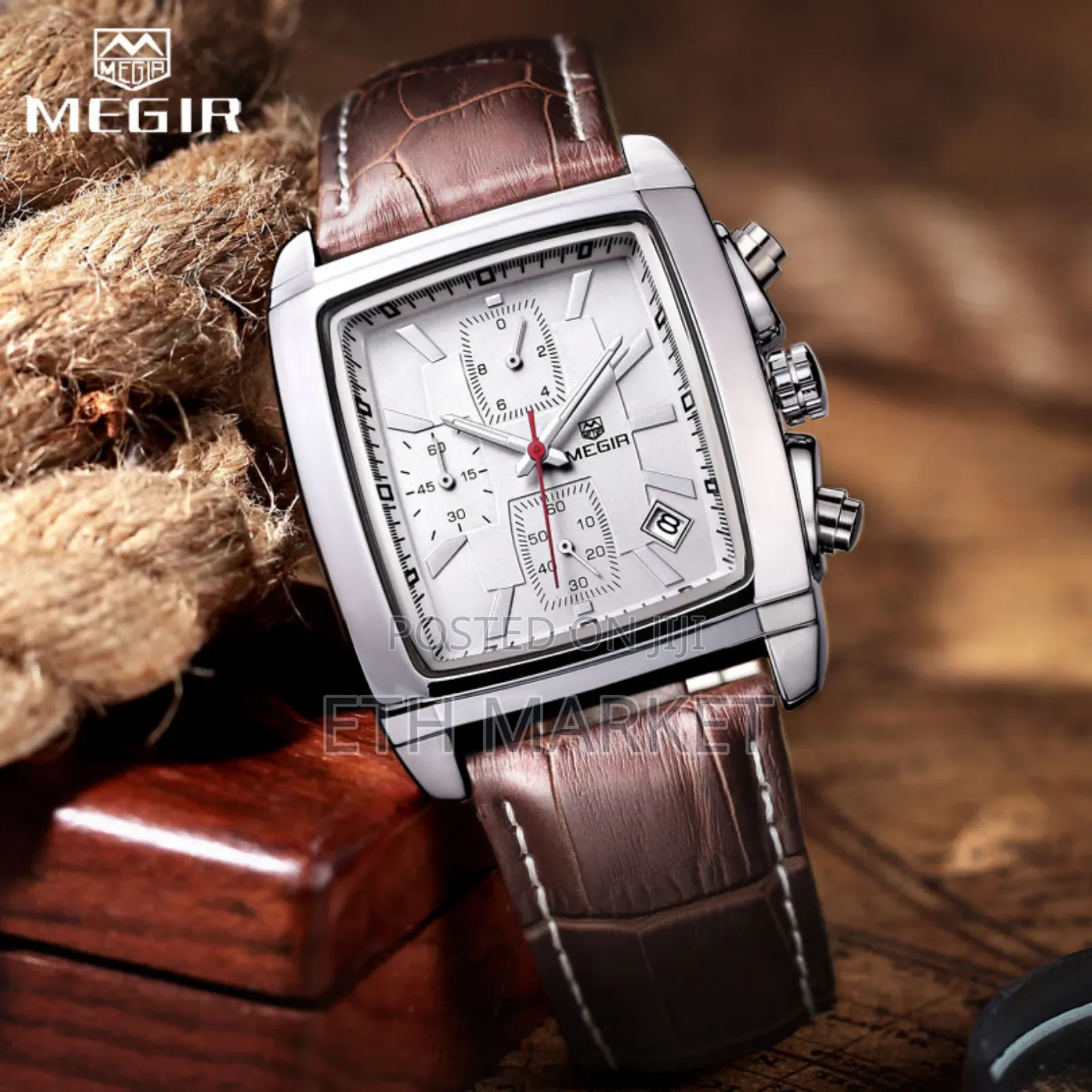 Business Analog Fashion Casual Chronograph Rectangular Watch