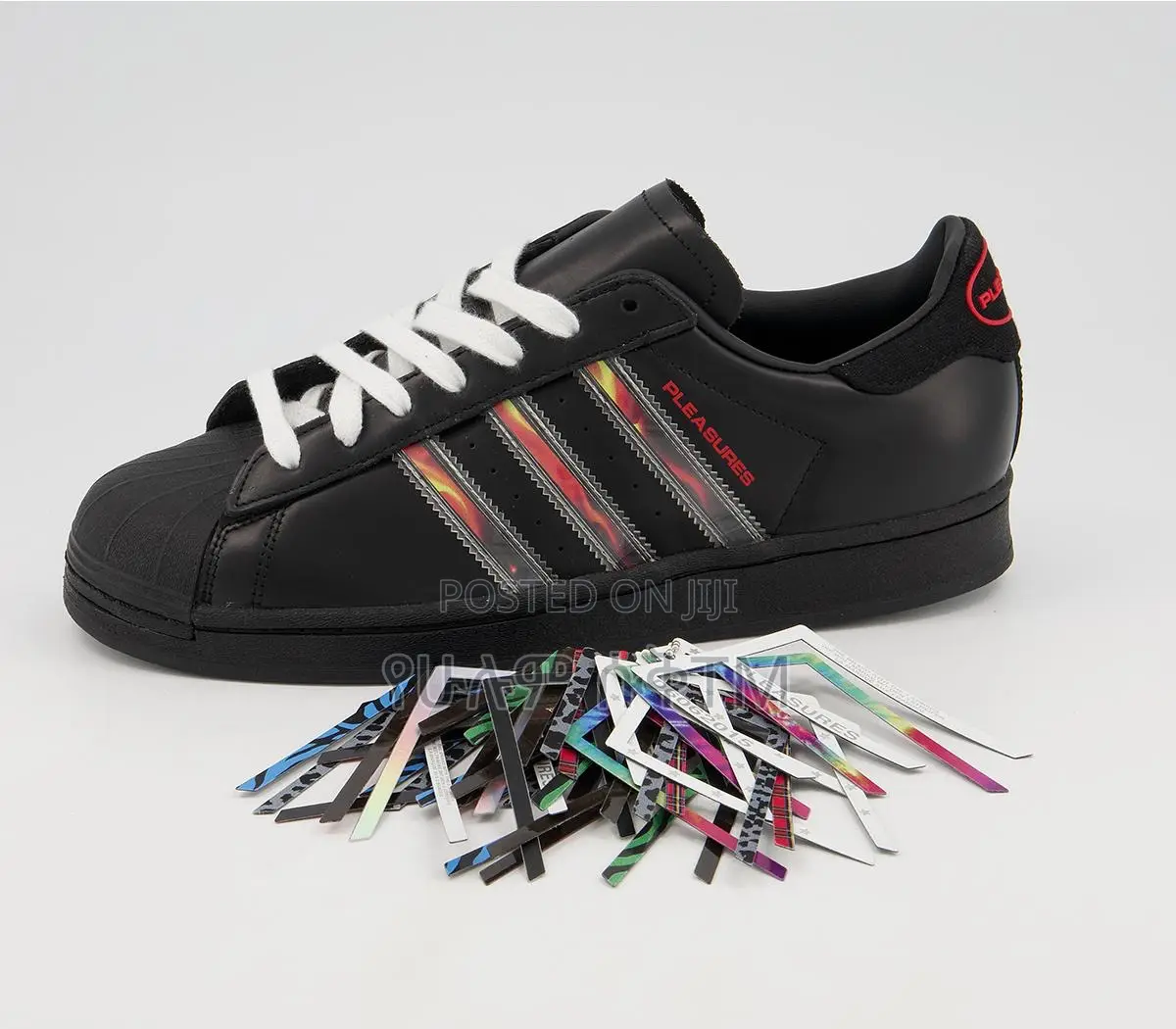Pleasure X Adidas Superstar ‘Black/Silver/Red’ Men’S Shoes