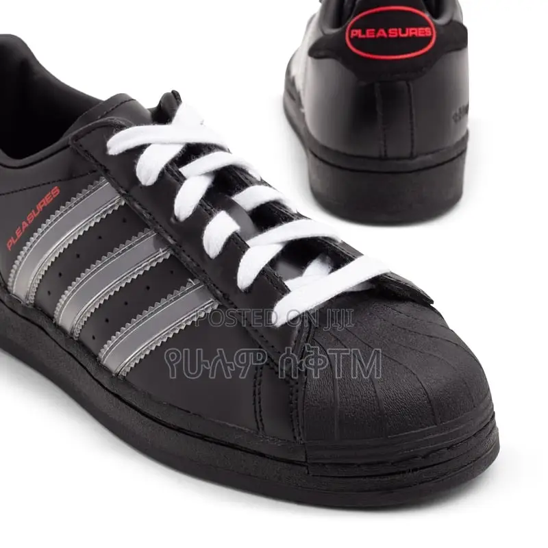 Pleasure X Adidas Superstar ‘Black/Silver/Red’ Men’S Shoes