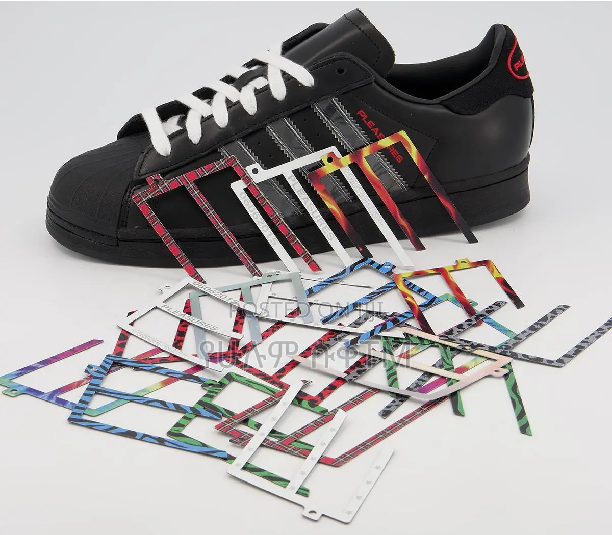 Pleasure X Adidas Superstar ‘Black/Silver/Red’ Men’S Shoes