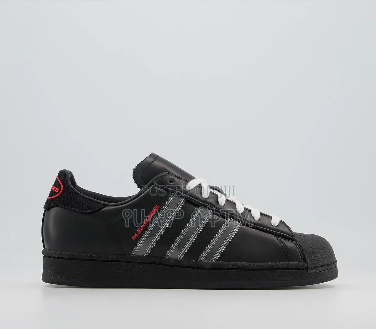 Pleasure X Adidas Superstar ‘Black/Silver/Red’ Men’S Shoes