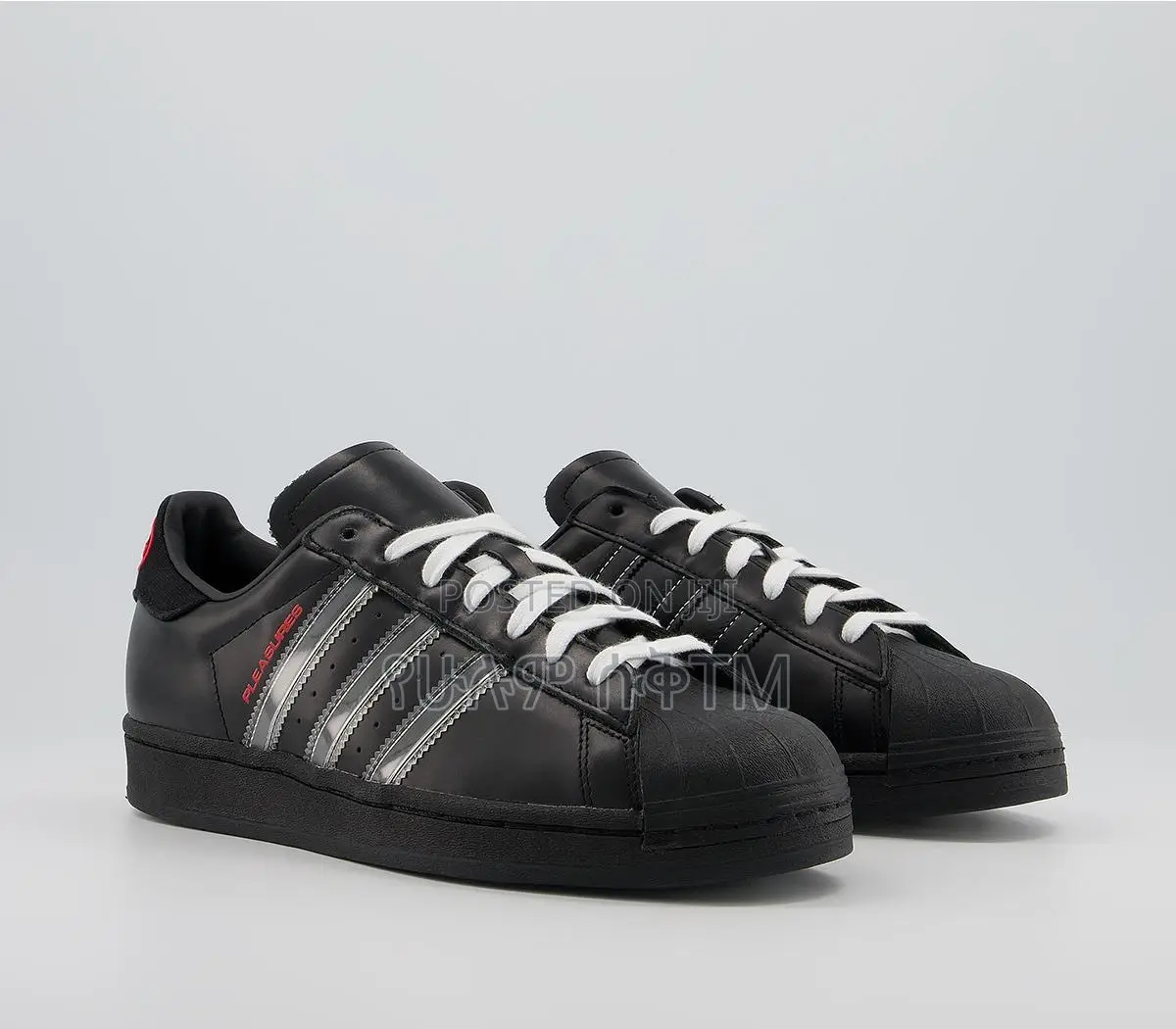 Pleasure X Adidas Superstar ‘Black/Silver/Red’ Men’S Shoes