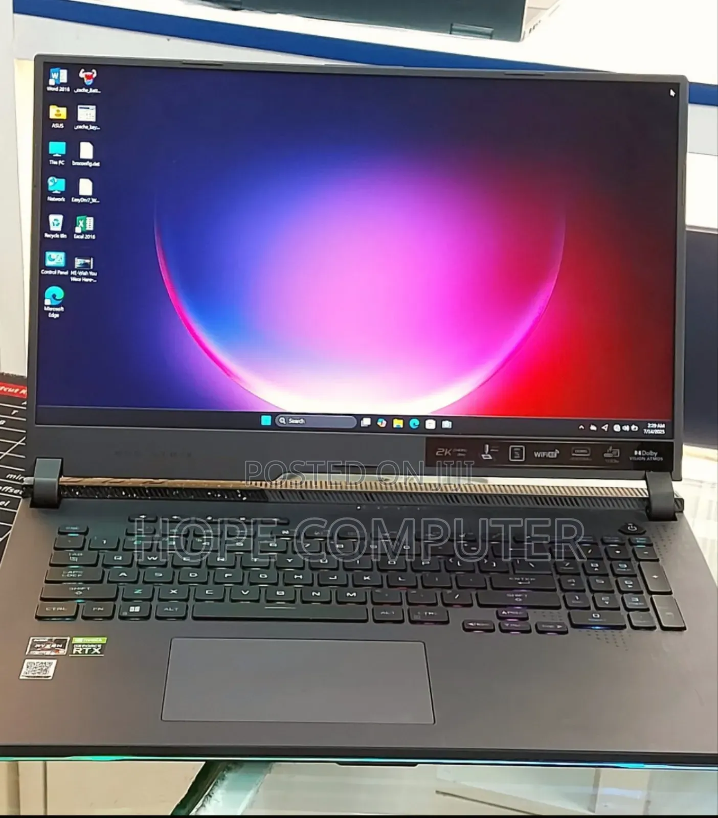 New Laptop Asus ROG Strix G15 16GB Intel Core I7 SSD 1T