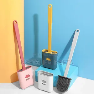 Sillcone Toilet Cleaning Brush With Holder