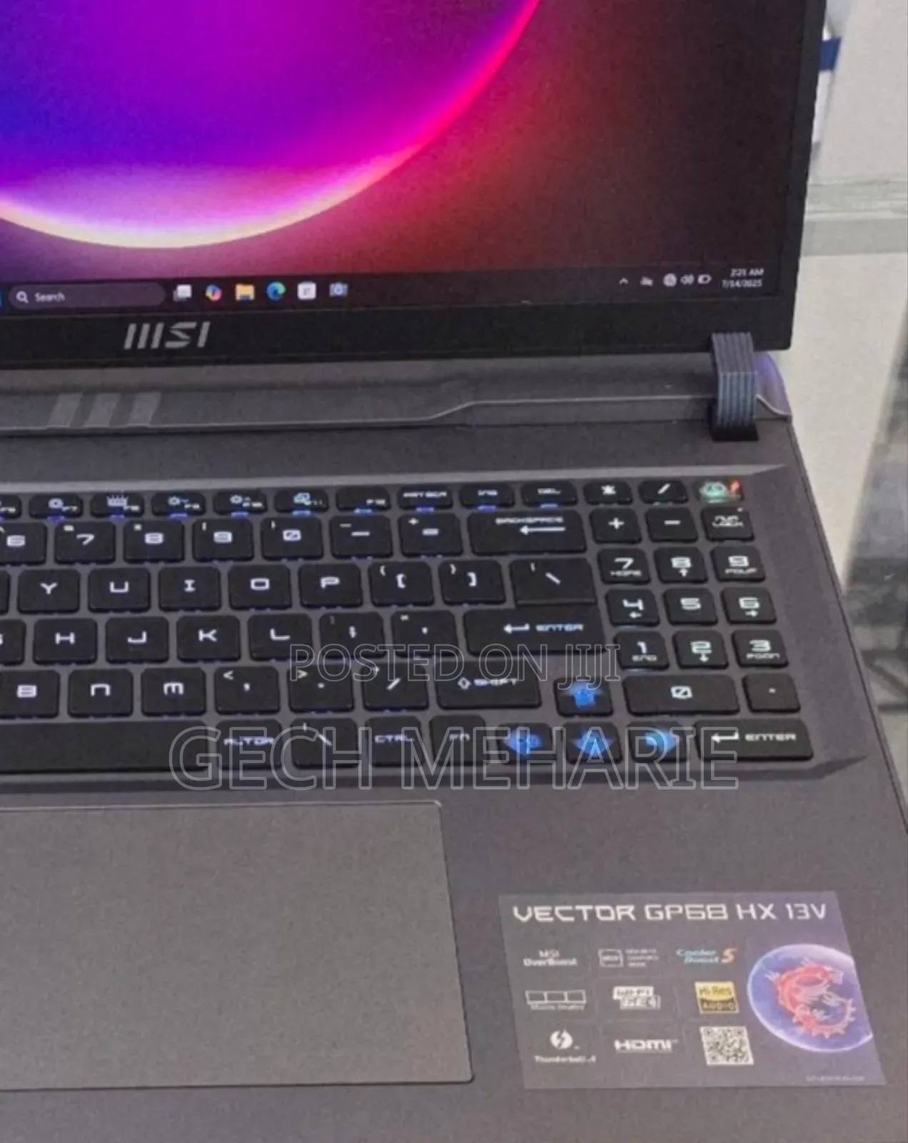 New Laptop MSI Vector 16 HX AI A2XWIG 16GB Intel Core I9 SSD 1T