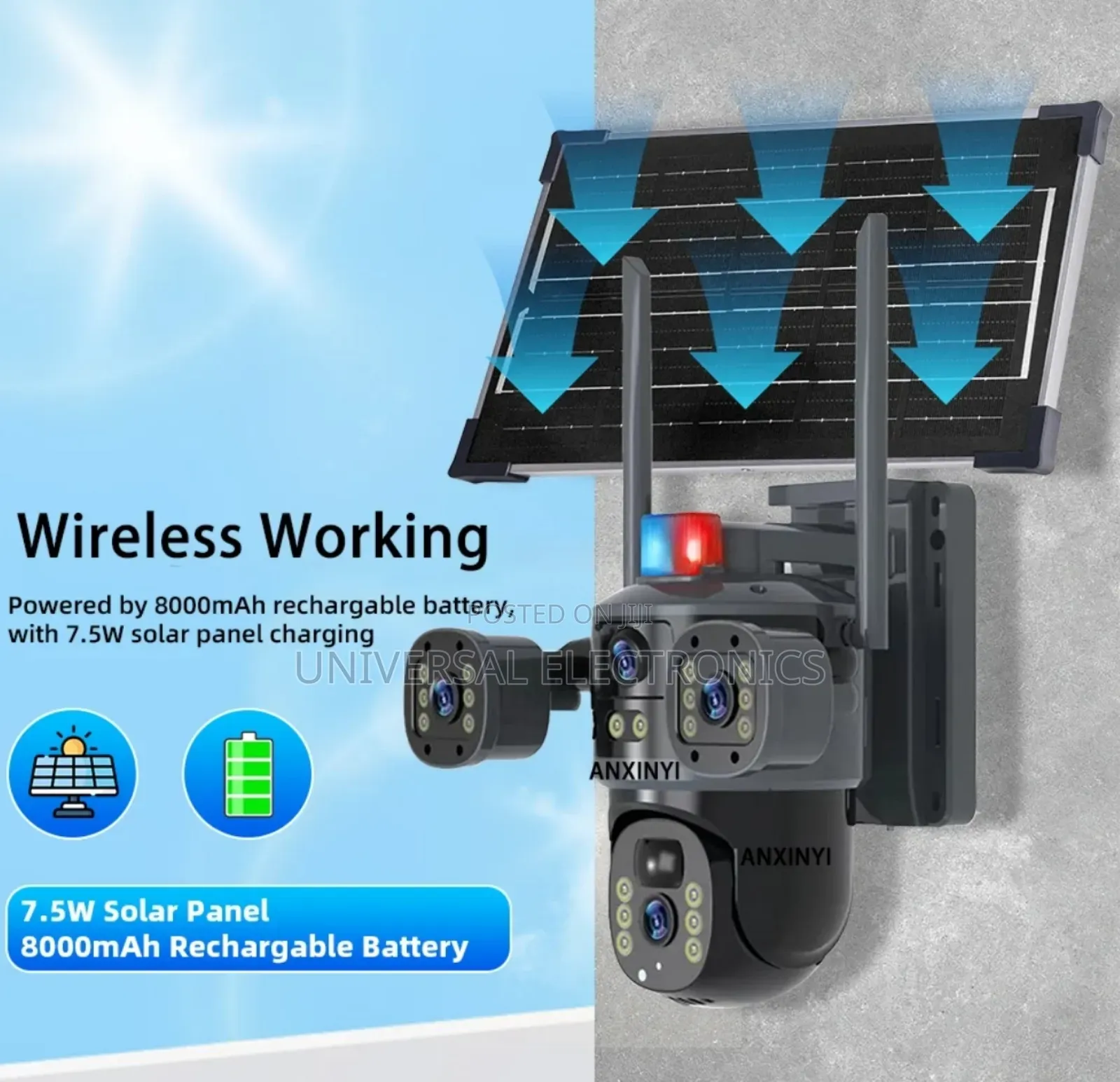 በsolar የሚሰራ PTZ የሆነ 5g Sim የሚቀበል 8mp Camera