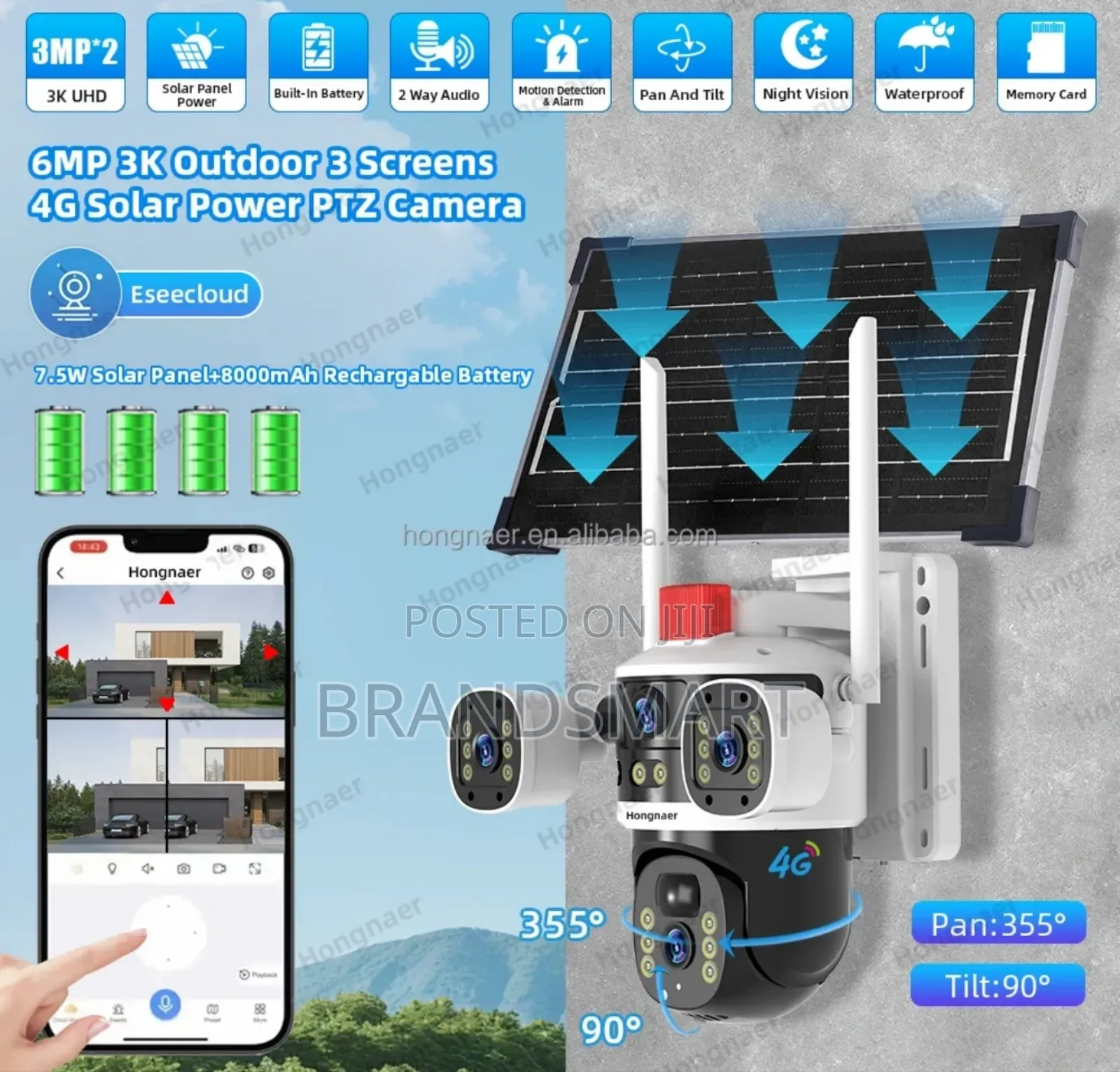 5g Sim PTZ Camera Outdoor Security Wifi Solar 8mp Camera