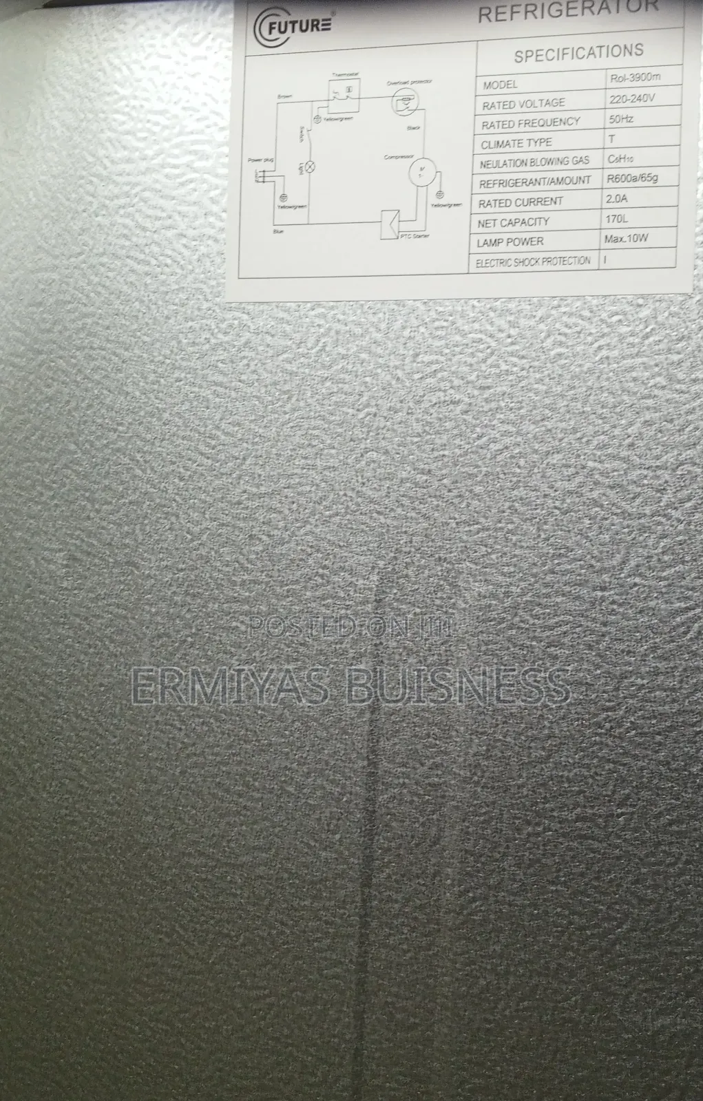 Refrigerator ማቀዝቀዣ Fridge ፍሪጅ (Brand Future)