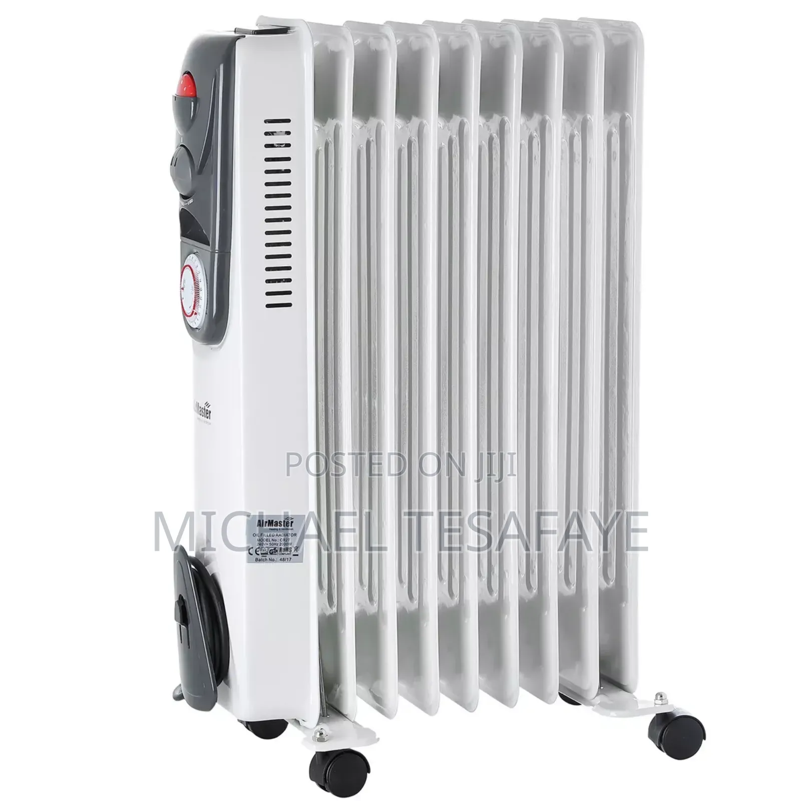 Portable 9 Fin 2000w Electric Oil Filled Radiator Heater