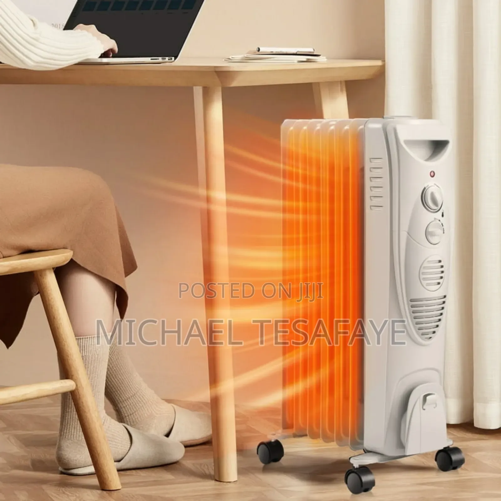 Portable 9 Fin 2000w Electric Oil Filled Radiator Heater