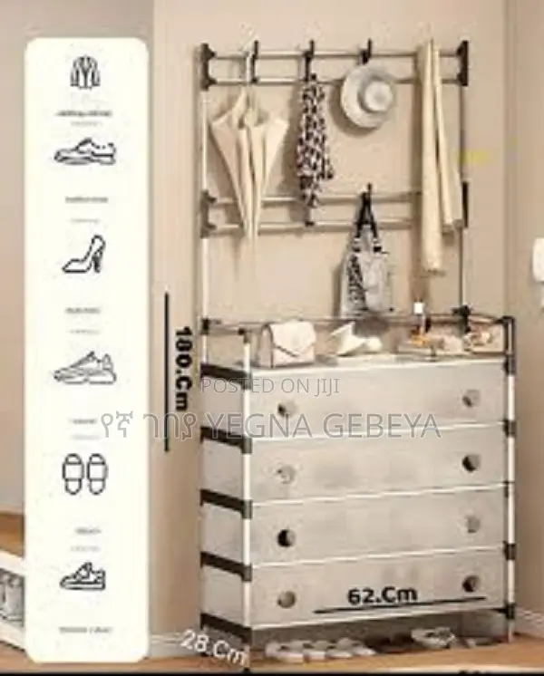 3-in-1 Shoe Rack, Clothes Hat Hanger