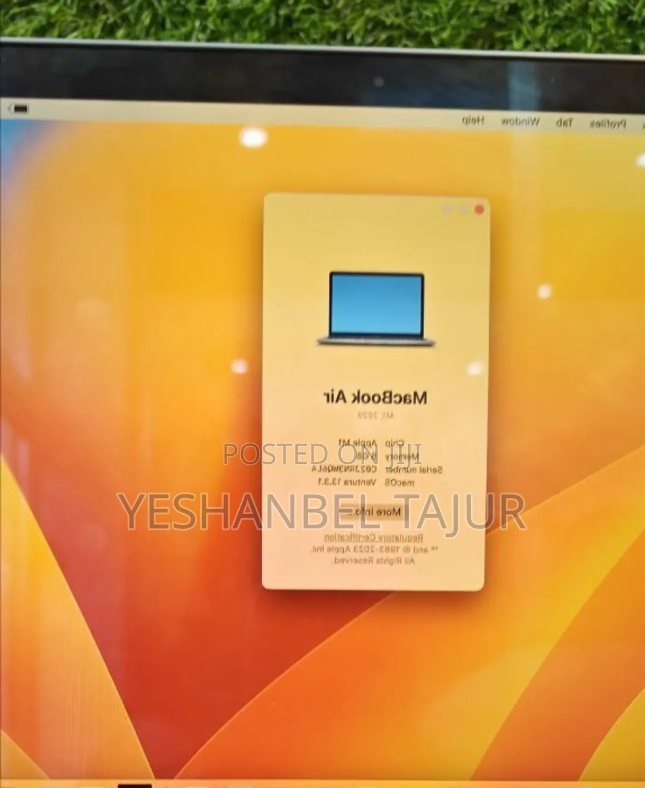 New Laptop Apple MacBook Air 2020 M1 8GB Intel Core I7 SSD 256GB